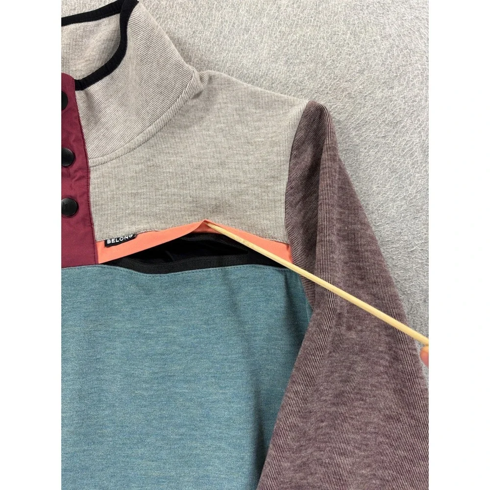 Belong Designs Powell Fleece Pullover Sweater (Men's Medium) Blue/Gray